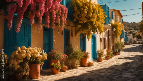 Fototapeta Naklejka Na Ścianę i Meble -  Beautiful street Greece summer day