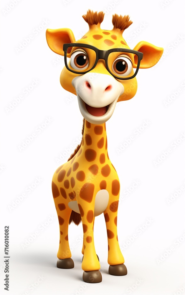 Giraffe with Glasses and a Smile Generative AI Giraffe with Glasses and a Smile Generative AI