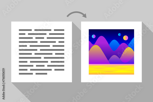 Concept of text data converting to image