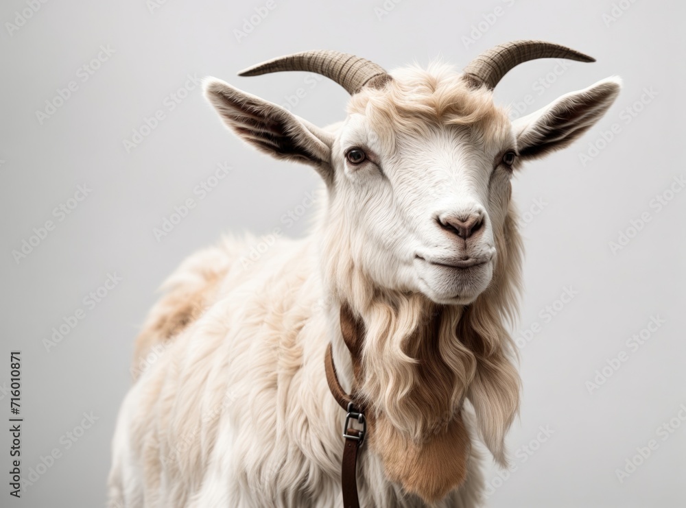 A Stately Goat in Studio Light