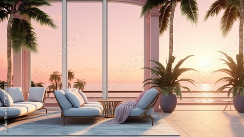 outdoor spaces of the home, such as patios or terraces, where guests can relax, and nearby attractions, such as the beach or local attractions photo