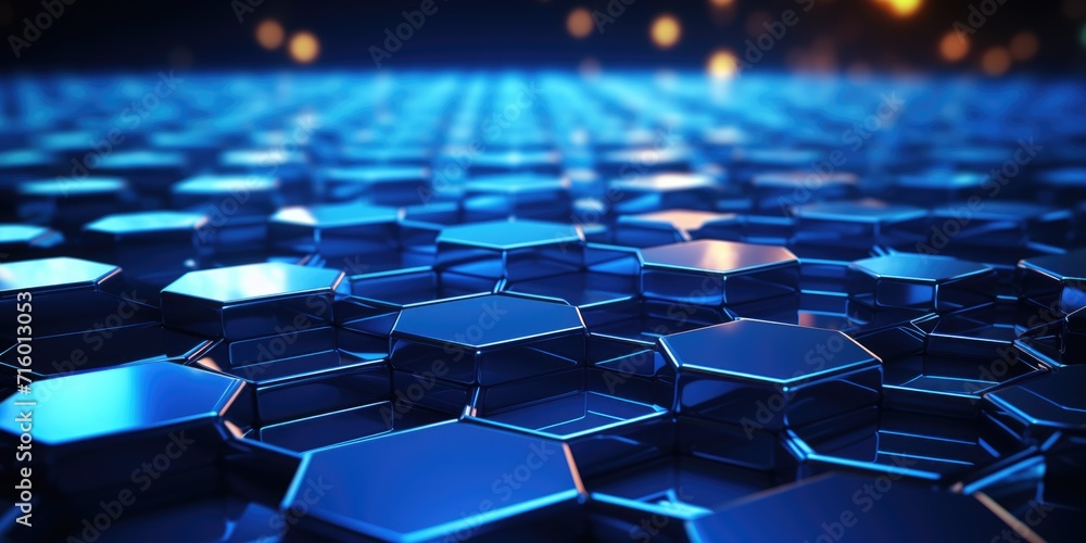 a blue background with blue hexagons, in the style of contrasting lights and darks, webcore a blue background with blue hexagons, in the style of contrasting lights and darks, webcore
