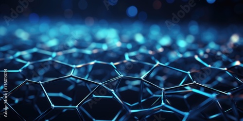 a tainted background with blue hexagons on a dark background, in the style of complexity theory, human connections, infinity nets, collaborative techniques #716013014