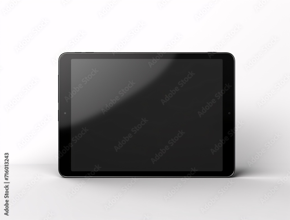 A black tablet computer with a white background Generative AI A black tablet computer with a white background Generative AI