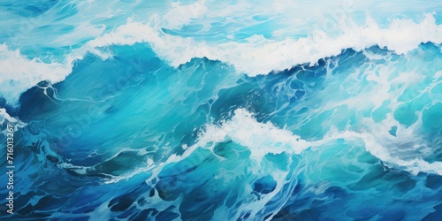 wave over ocean in blue and white, in the style of layered and textured surfaces, dark white and teal, resin, dark white and dark cyan