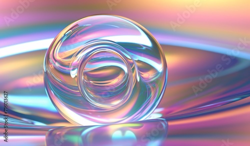 A colorful glass ball on a purple background Generative AI