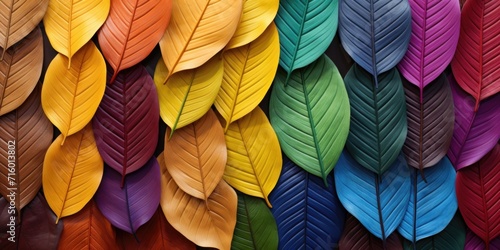 an image of multicolored leaves in the form of flowers  monochromatic palettes  bold color schemes  natural fibers