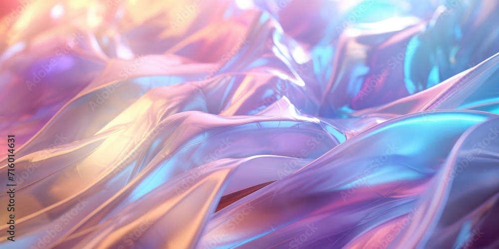 rainbow pattern in the light holographic paper, in the style of light white and silver, uhd image, lens flare, dusty piles, poured rainbow pattern in the light holographic paper, in the style of light white and silver, uhd image, lens flare, dusty piles, poured
