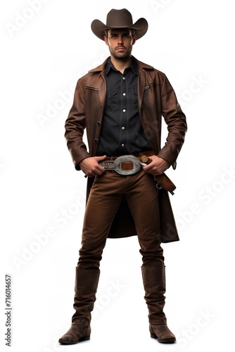 Rugged Cowboy in Western Attire, AI Generated