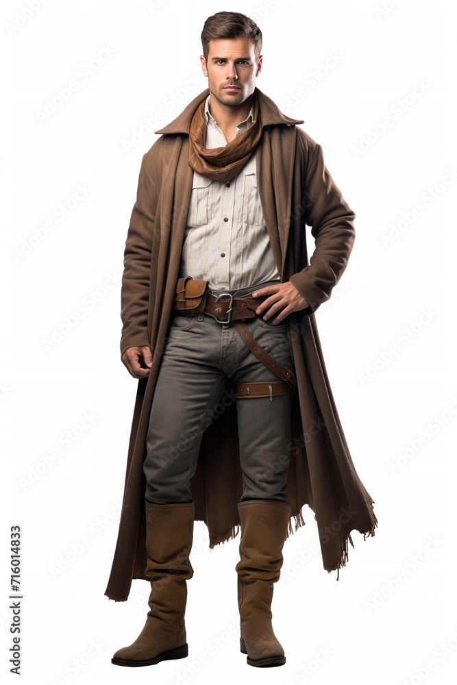 Rugged Cowboy in Western Attire, AI Generated Rugged Cowboy in Western Attire, AI Generated
