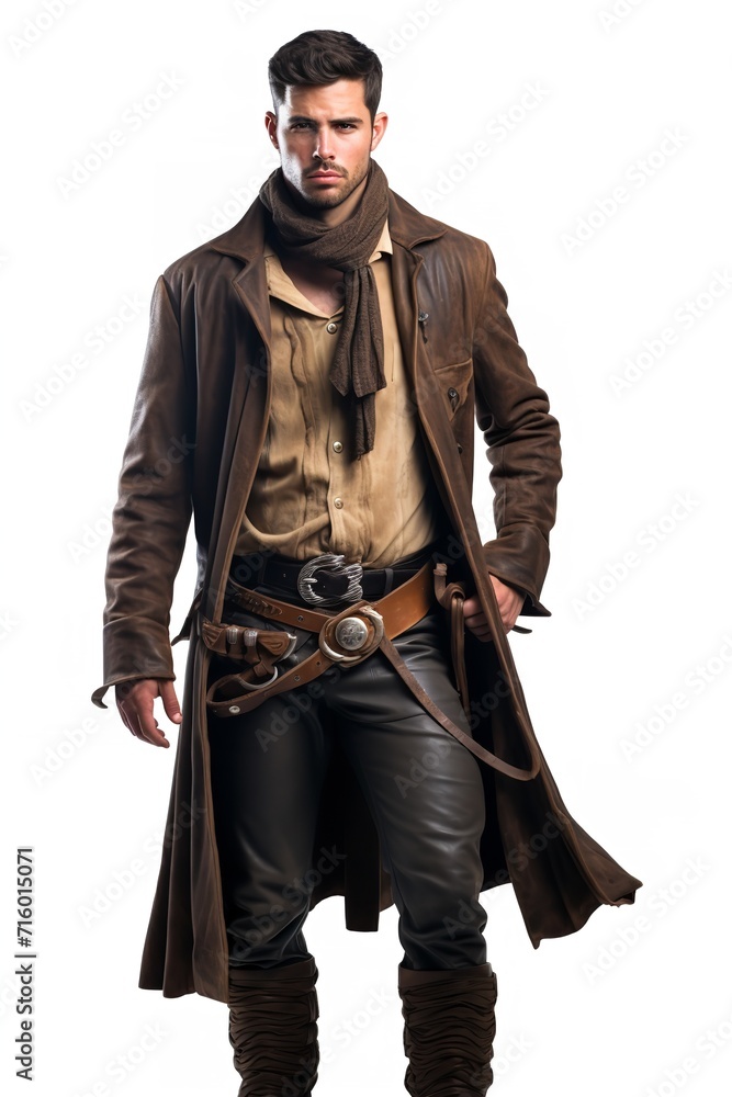 Rugged Cowboy in Western Attire, AI Generated Rugged Cowboy in Western Attire, AI Generated