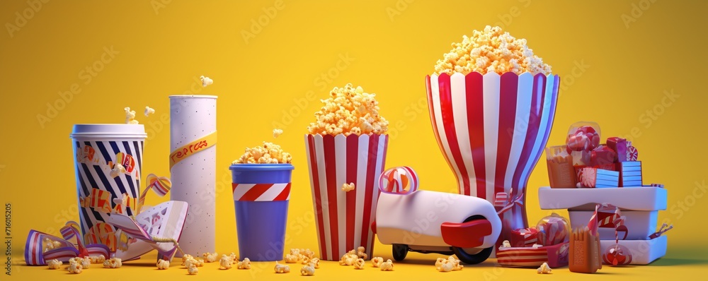 Movie Theater Popcorn and Car Generative AI
