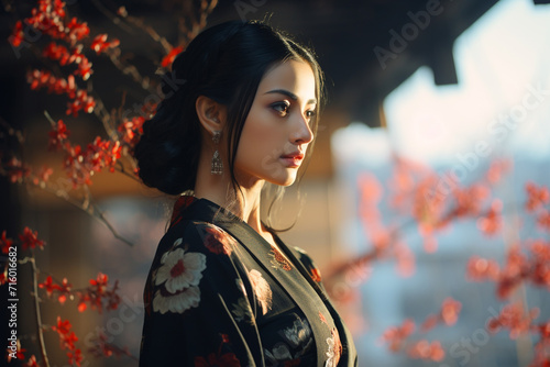 Japanese culture set of spiritual and material values, kimano, asia, samurai lady history beautiful pretty cute happy girl woman traditional.