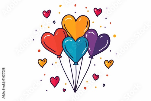 A young artist s heart bursts with love as they create a whimsical valentine s day masterpiece of colorful balloons in a cartoon style