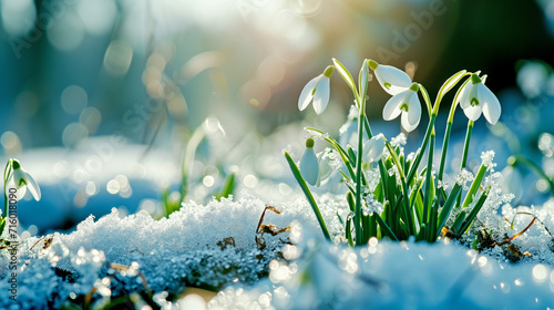 Spring Flowers in Snow