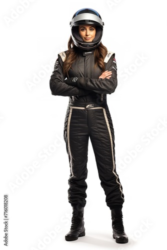 Obraz na płótnie Female Race Driver, High-Speed Thrill, AI Generated w salonie