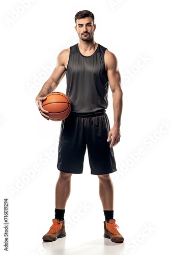 Dynamic Male Basketball Player in Action, AI Generated