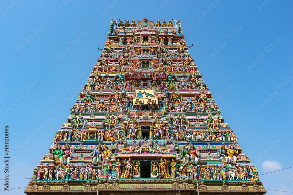 Chennai, India.  View of Arulmigu Kapaleeswarar Temple in Chennai.