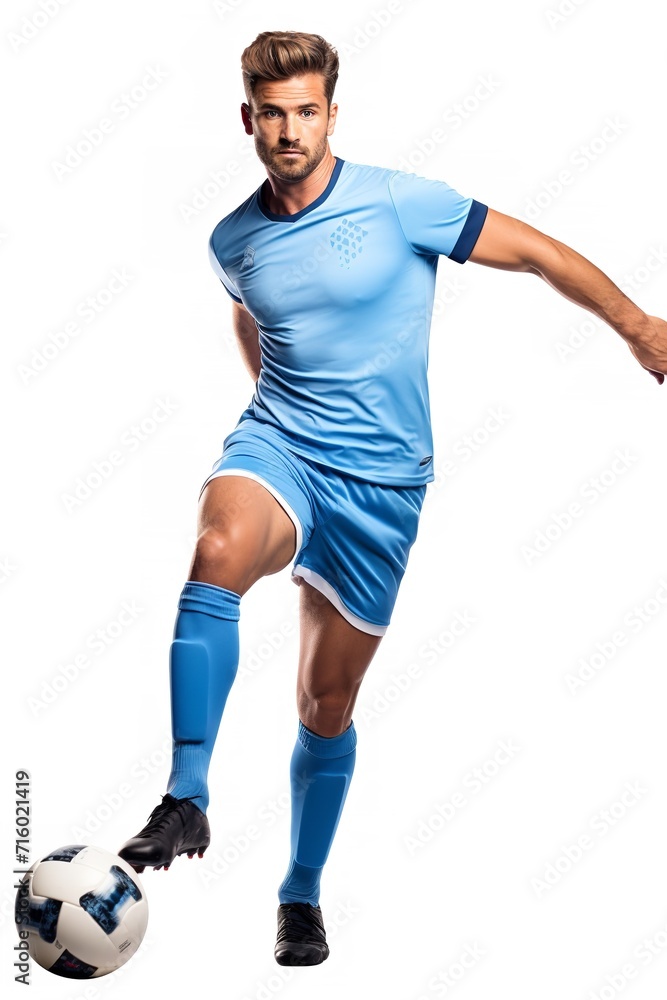 Athletic Male Footballer in Play, AI Generated Athletic Male Footballer in Play, AI Generated