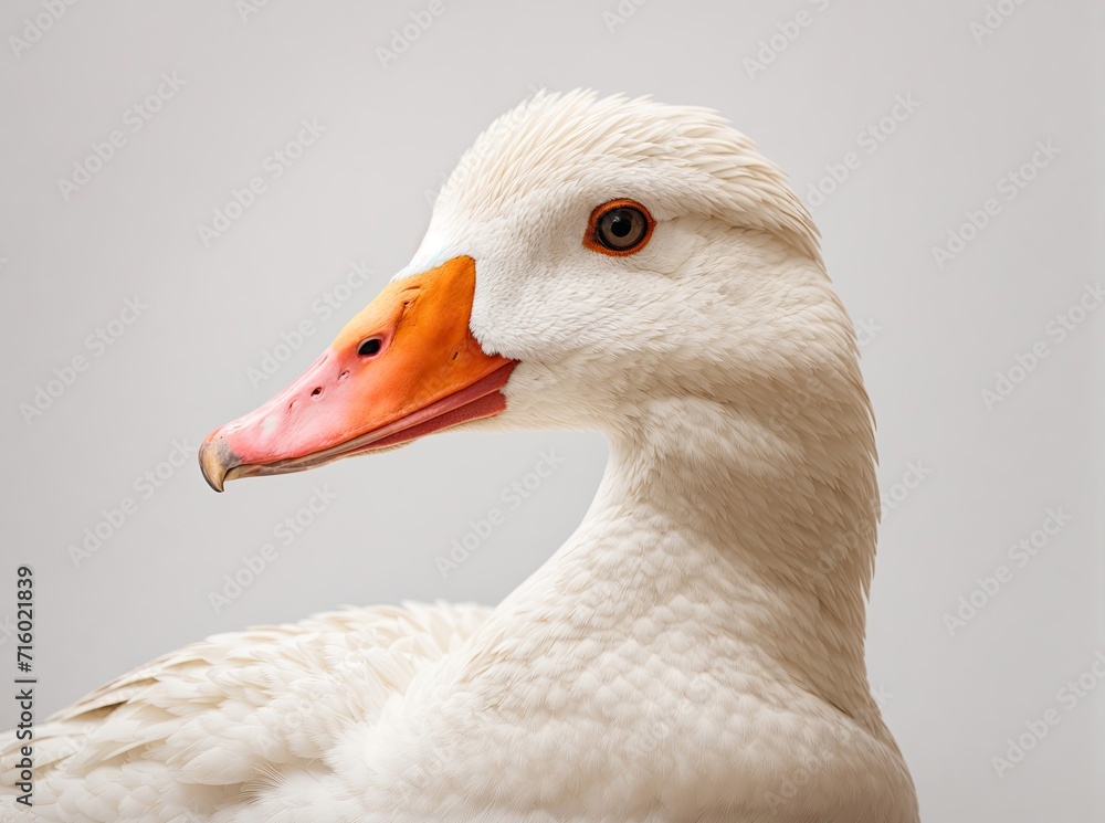 Elegant Goose on a White Backdrop