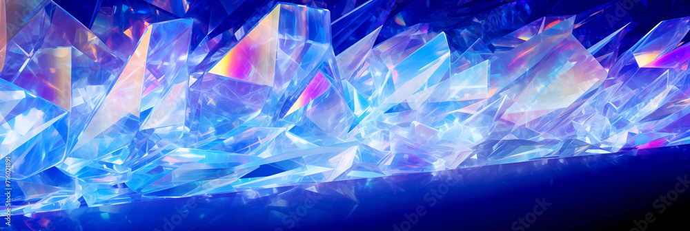 Texture of frozen blue crystals. Transparent crystals of frozen water. Template for your design. Texture of frozen blue crystals. Transparent crystals of frozen water. Template for your design.