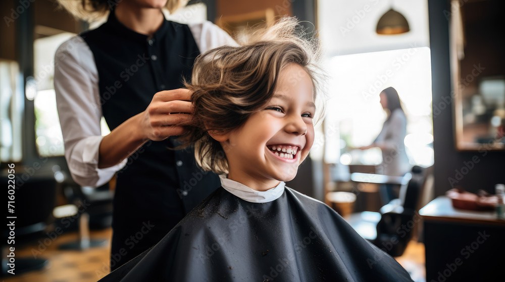 happy smiling child sitting in a chair at the hairdresser, haircut, hairstyle, style, girl, boy, kid, toddler, fashion, beauty salon, barbershop, hair, portrait, face, emotional happy smiling child sitting in a chair at the hairdresser, haircut, hairstyle, style, girl, boy, kid, toddler, fashion, beauty salon, barbershop, hair, portrait, face, emotional