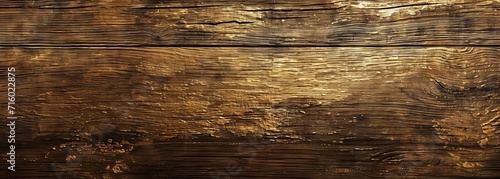 Gold painted wood background. Wide wooden background. Gold wood texture