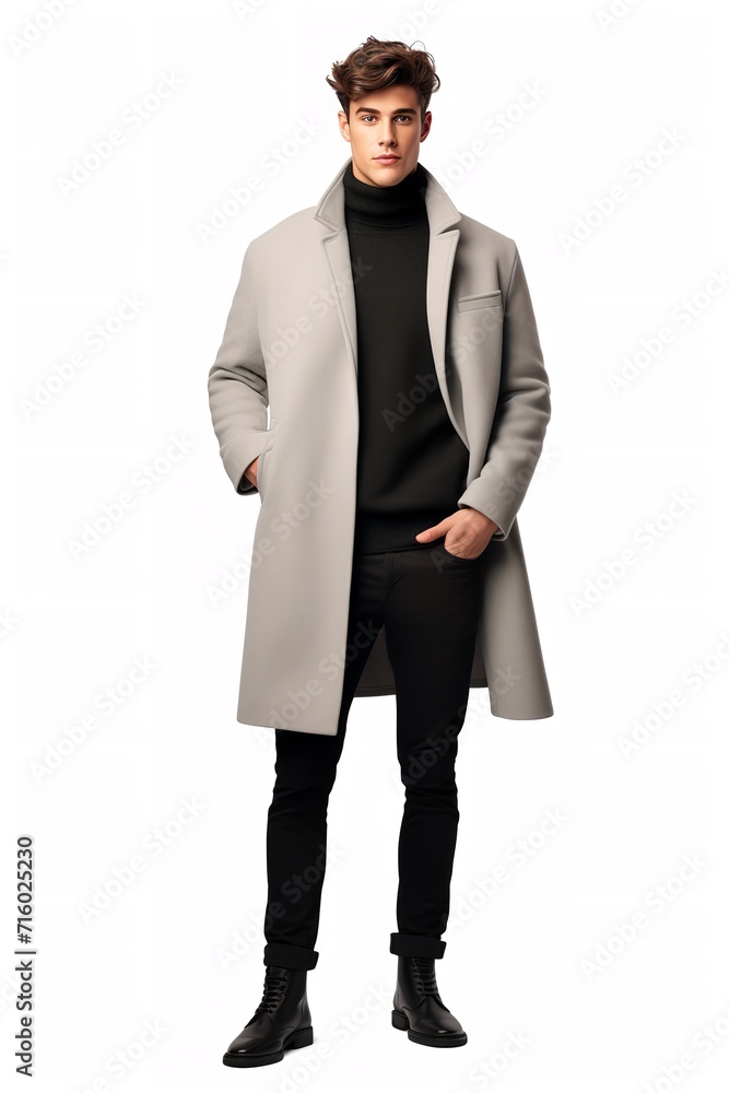 Male Caucasian Model with Blank Sign, AI Generated