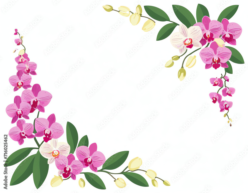 garland of orchids for decoration, greeting cards, posters, or social media garland of orchids for decoration, greeting cards, posters, or social media