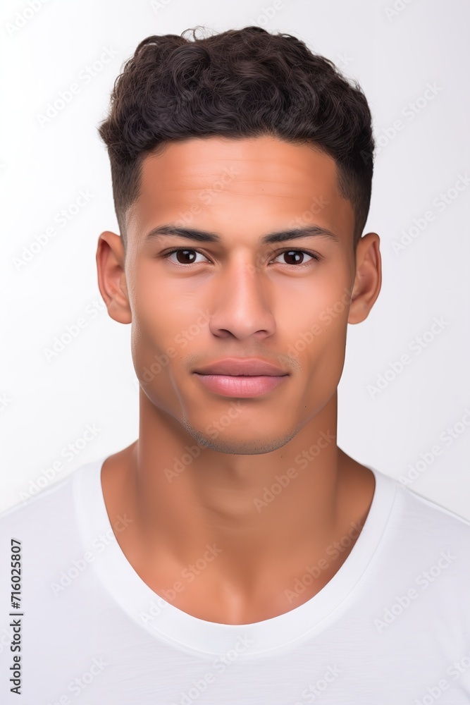 Fototapeta premium Hispanic Male Model with Blank Sign, AI Generated