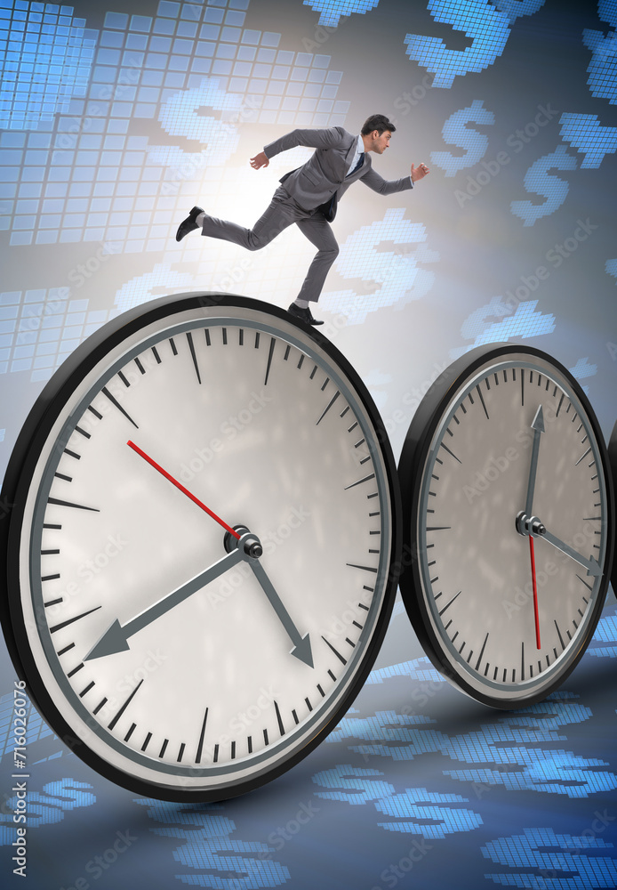 The businessman in time management concept