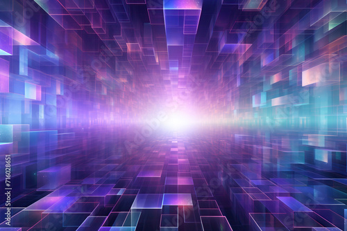 Vibrant holographic abstract background made of cubes