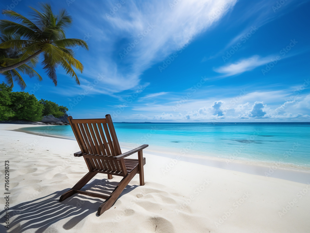 Relaxing beach chair tropical paradise travel vacation 