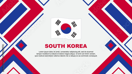 South Korea Flag Abstract Background Design Template. South Korea Independence Day Banner Wallpaper Vector Illustration. South Korea Flag