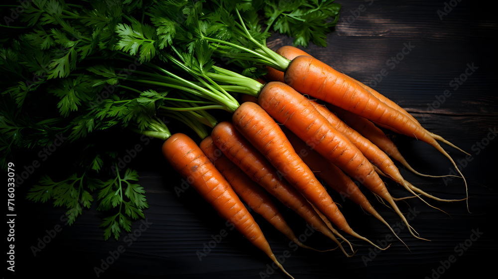 Carrots, there are many carrots that are piled together in a pile. - obrazy, fototapety, plakaty 