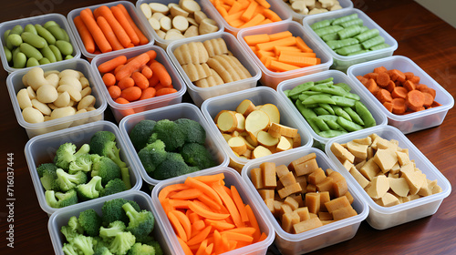 Set with frozen vegetables ...