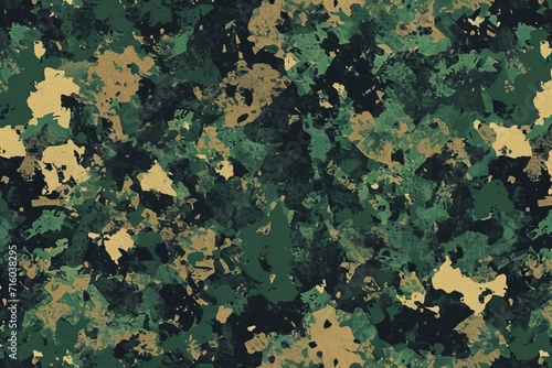 Top view of a green military camouflaged texture background