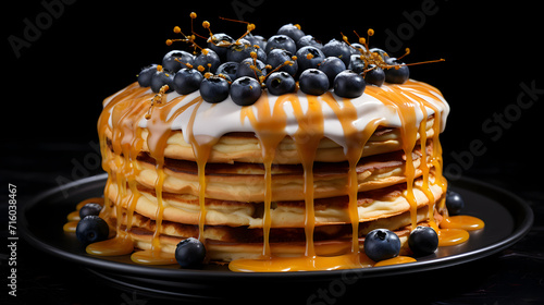 Pancakes with berries and m...