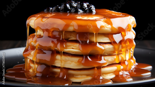 Pancakes with berries and m...