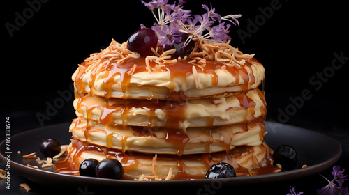 Pancakes with berries and m...