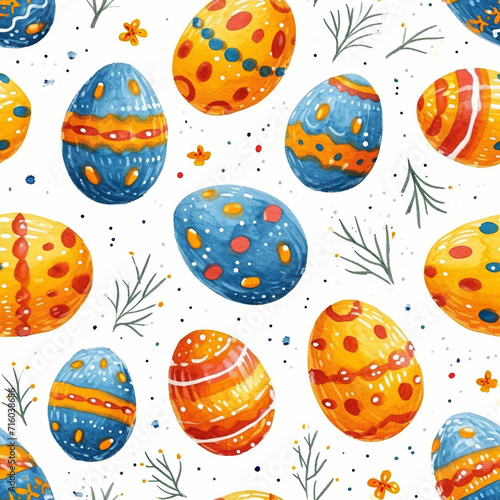Easter Egg Tile Pattern, ai generated