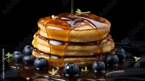 Pancakes with berries and m...