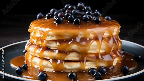 Pancakes with berries and m...