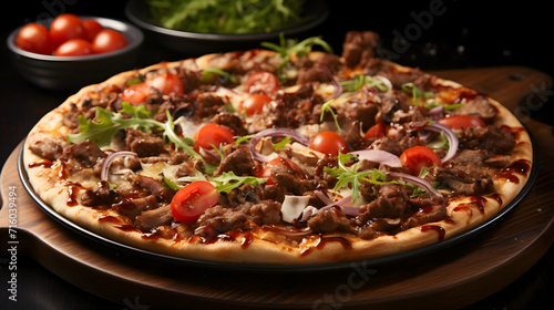 Big pepperoni pizza tasty c...