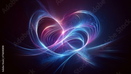 Abstract Neon Heart Light Design, Love Concept