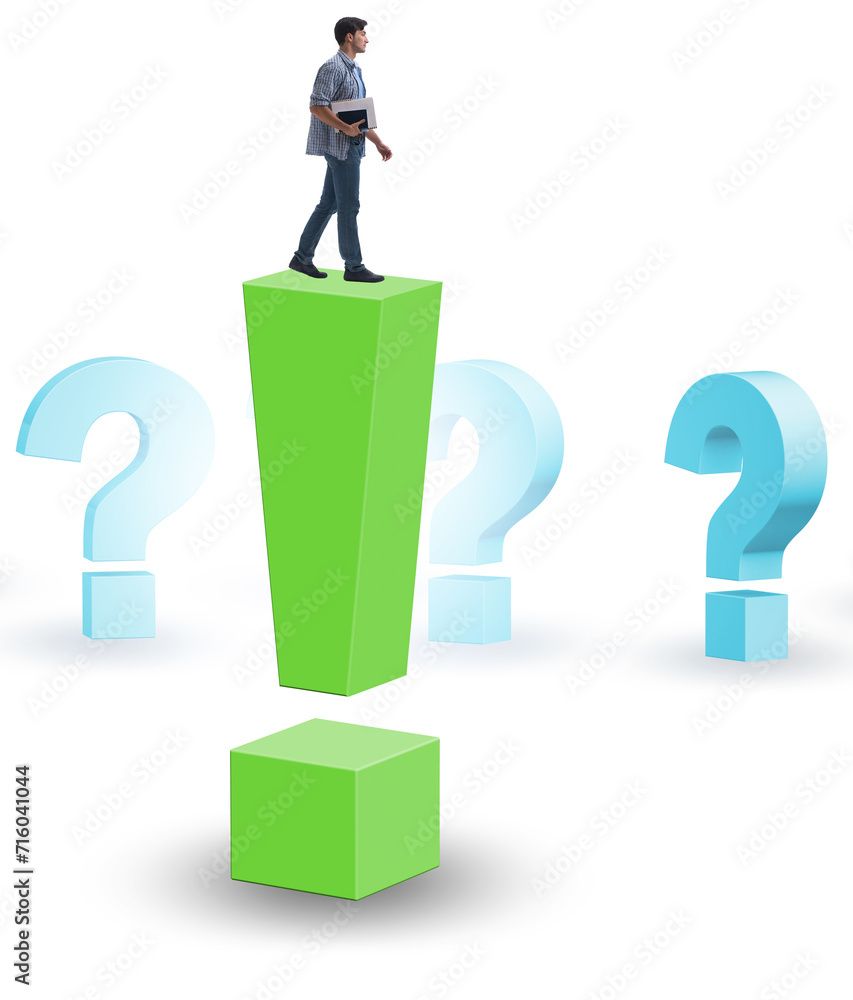Exclamation mark concept with businessman Exclamation mark concept with businessman