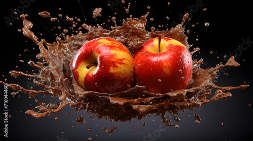 Red apples juice in water s...