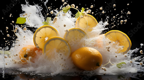 Ripe Oranges juice in water...