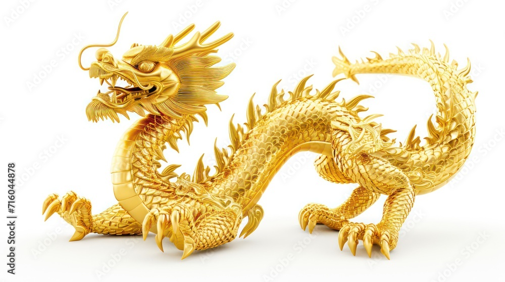 Chinese golden dragon isolated on white with clipping path.Golden traditional chinese dragon isolated on white background. Feng Shui statuette. Chinese golden dragon isolated on white with clipping path.Golden traditional chinese dragon isolated on white background. Feng Shui statuette.