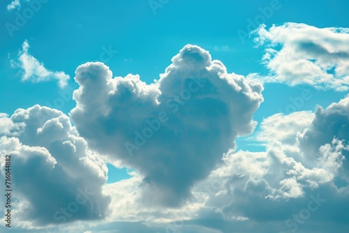 Heart-shaped formation of clouds created in the sky
